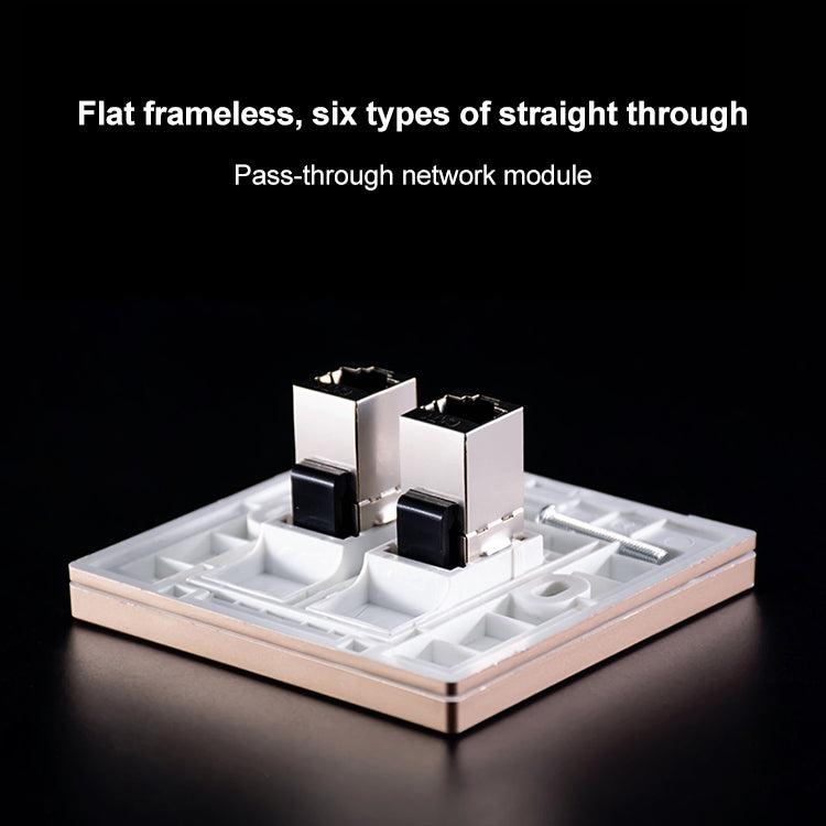 CAT.6 Shielded Pass-through Network Module, Dual Ports Panel + Shielde ...