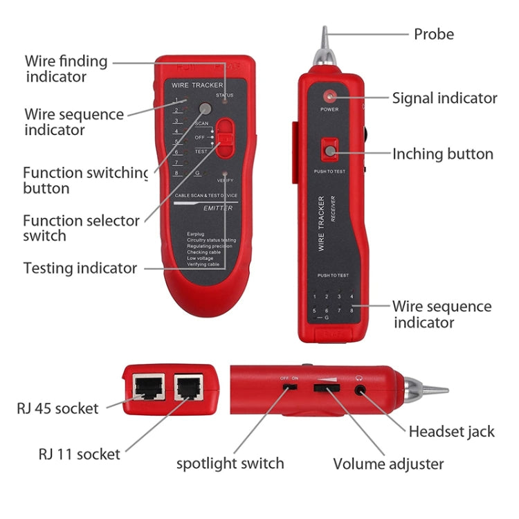 Tracker Cable Rj45 Wire Tracker Network Cable Detector RJ45 RJ11 Tester for Telephone Lin ...